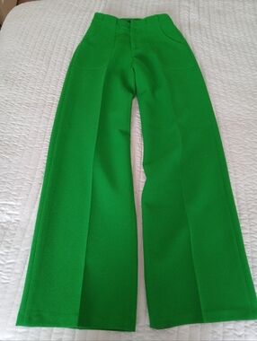 Aqua  Green High-Waist Wide-Leg Pants /Size :XS